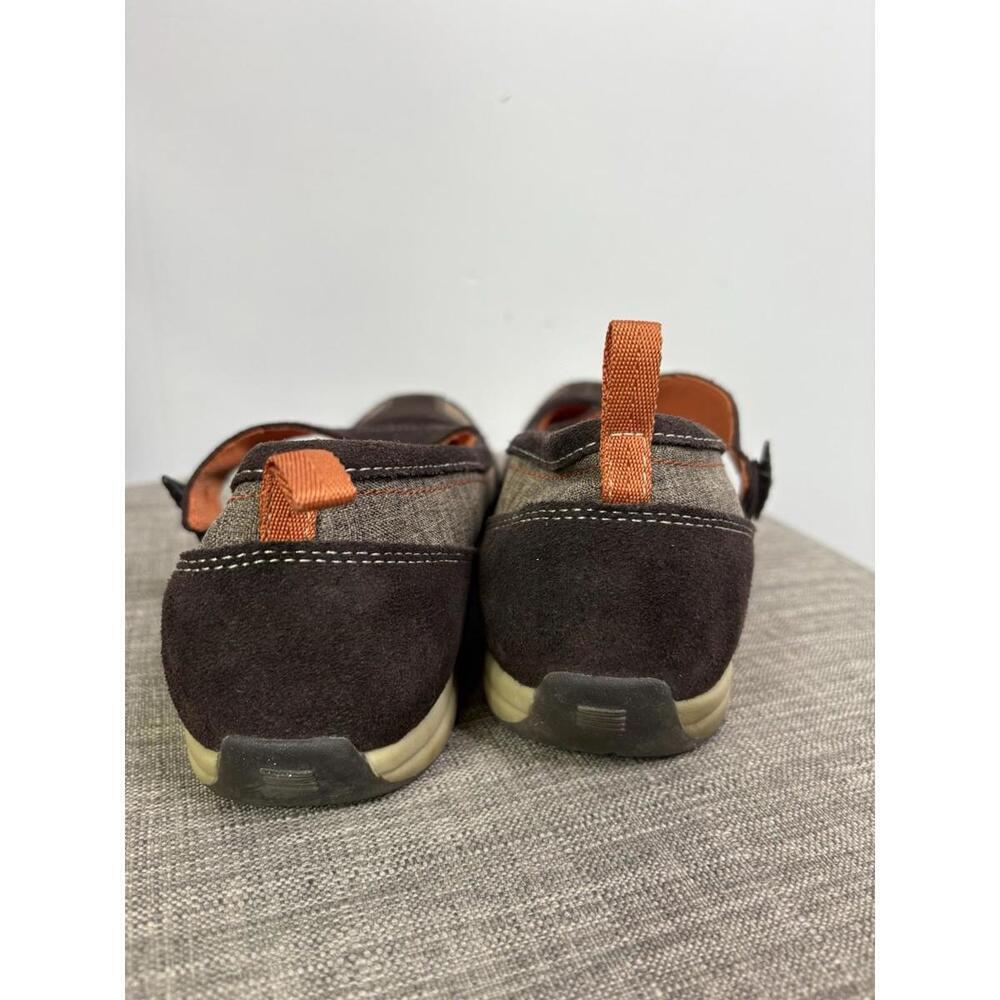 Lands End Shoes Womens Size 9.5 Mary Jane Comfort Brown Suede Canvas Loafer - Picture 6 of 11